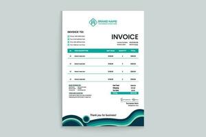 Gradient color invoice template vector