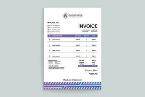 Clean minimal invoice design template vector