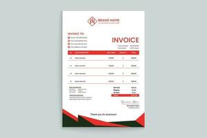 Red and black color invoice design vector