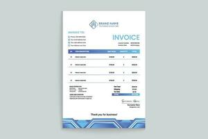 Company invoice design and blue color vector