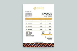 Orange elegant corporate invoice design vector