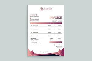 Gradient color luxury invoice template vector