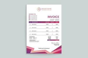 Clean minimal invoice design template vector