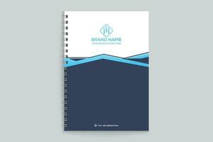 Blue elegant corporate notebook cover design vector