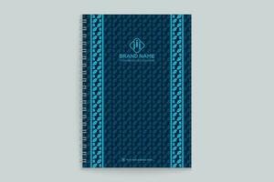 notebook cover design with blue color vector