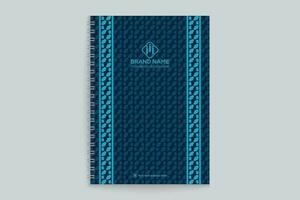 notebook cover design with blue color vector