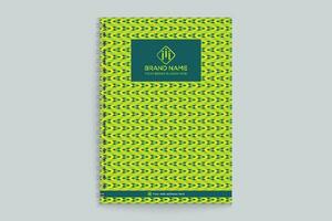 Corporate  green color notebook cover design vector