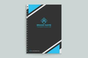 notebook cover design with blue color vector