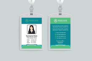 Company id card design and green color vector
