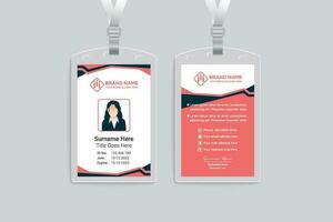 Clean minimal id card design vector