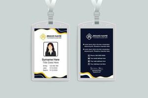 Clean style modern id card template vector