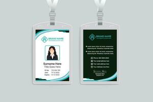 Corporate blue and black color id card design vector