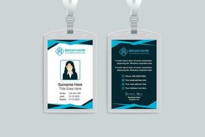 Corporate blue and black color id card design vector