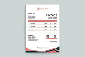 Red  color invoice design vector