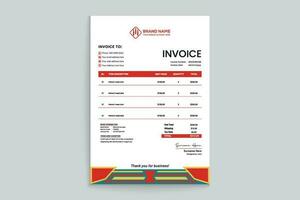 Red  color invoice design vector