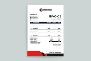 Red and black color invoice design vector