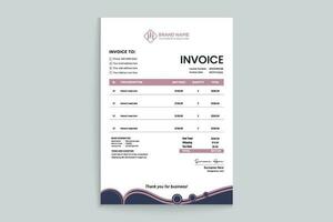 Clean minimal invoice design template vector