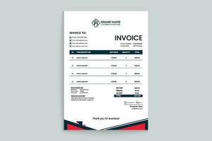 Red  color invoice design vector