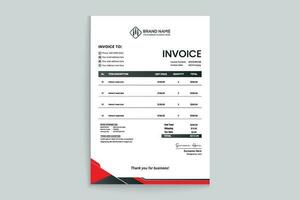 Red color invoice design vector