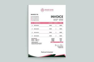 Elegant shape invoice template vector