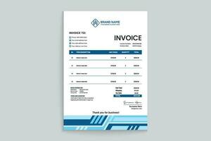 Company invoice design and blue color vector