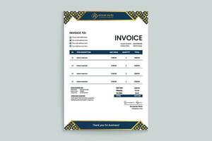 Elegant shape invoice template vector