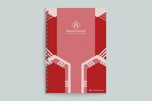 Red  color notebook cover design vector