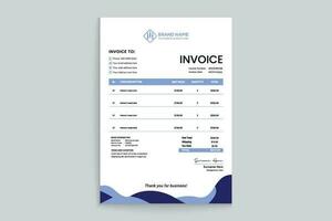 Corporate invoice template vector