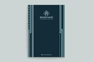 Clean professional notebook cover template vector