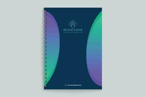 Gradient color  notebook cover template vector