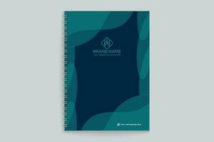 Gradient color  notebook cover template vector