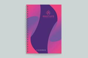 Gradient color  notebook cover template vector