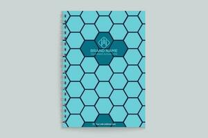 notebook cover design with blue color vector