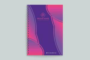 Gradient color  notebook cover template vector