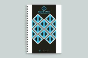 notebook cover design with blue color vector