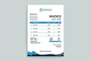 Company invoice design and blue color vector