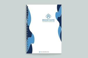 notebook cover design with blue color vector