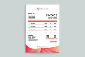 Gradient color invoice template vector