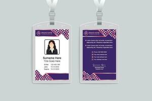 Clean style modern id card template vector