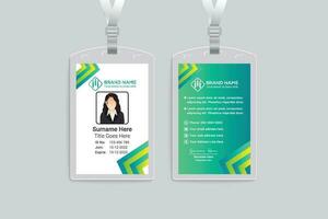 Gradient color id card template vector