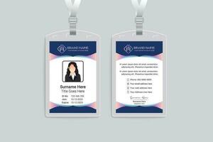 Clean minimal id card design vector