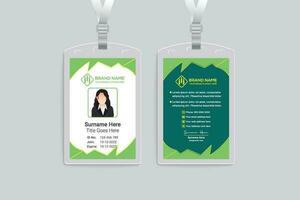 Company id card design and green color vector