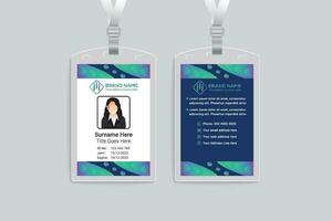 Gradient  id card template vector