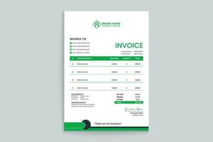 green shape invoice design vector