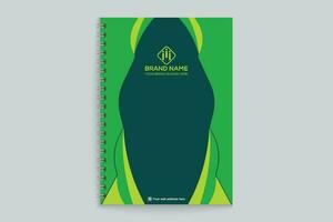 Corporate   green color notebook cover design vector