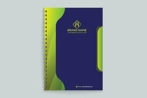 Corporate  green color notebook cover design vector