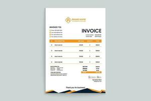 Orange elegant corporate invoice design vector