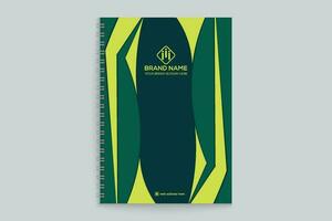 corporativo verde color cuaderno cubrir diseño vector