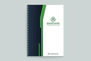 Corporate  green color notebook cover design vector