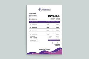 Clean minimal invoice design template vector